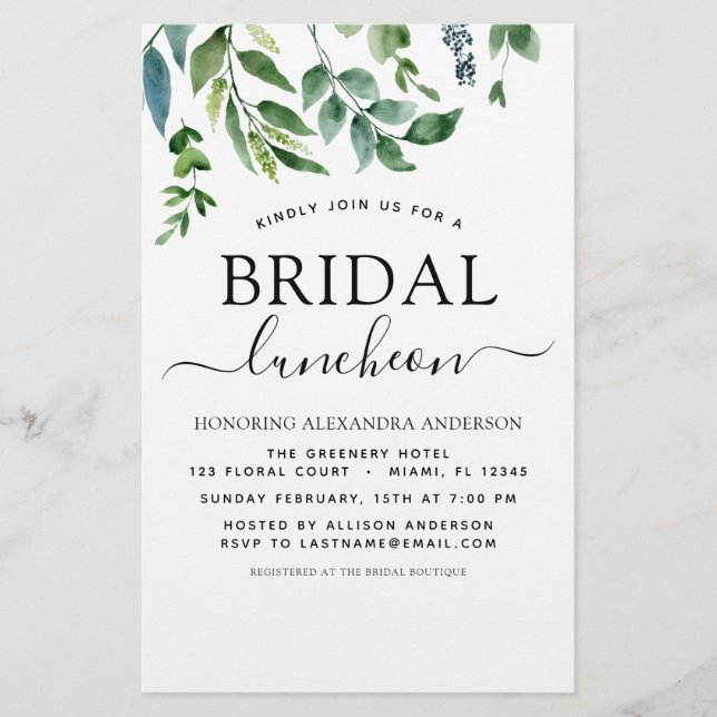 Budget Spring Vrijgezellenfeest Luncheon Greenery (Voorkant)