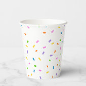 Budget Sprinkles Confetti 1st Birthday Papieren Bekers (Achterkant)
