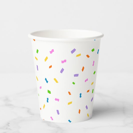 Budget Sprinkles Confetti 1st Birthday Papieren Bekers (Voorkant)