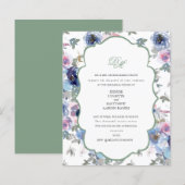 Budget Spun Sugar Blue & Basil Green Invitation (Voorkant / Achterkant)