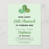Budget St. Patrick's Day 1st Verjaardag Uitnodigin (Voorkant)