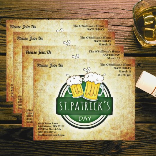Budget St. Patrick's Day-feest Ierse brouwsel vint Flyer