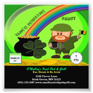 Budget St Patrick's Day Leprechaun, Pot of Gold Foto Afdruk