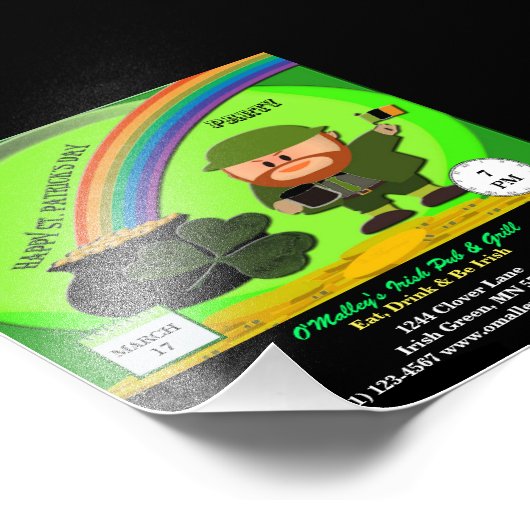 Budget St Patrick's Day Leprechaun, Pot of Gold Foto Afdruk (Hoek)