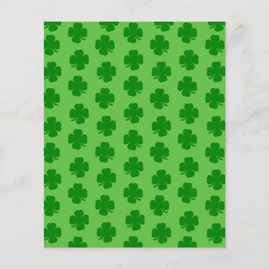 Budget St Patrick's Day Party Four Leaf Clover Flyer (Achterkant)