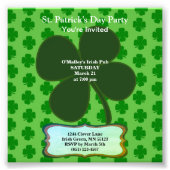 Budget St Patrick's Day Party Shamrock Photo Card Foto Afdruk (Voorkant)