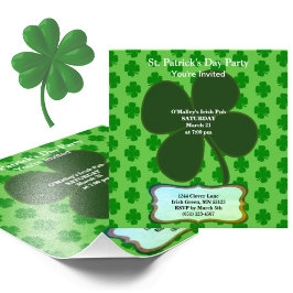 Budget St Patrick's Day Party Shamrock Photo Card Foto Afdruk