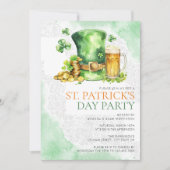 Budget St. Patricks Day Waterverf Eenvoudig feest Kaart (Voorkant)