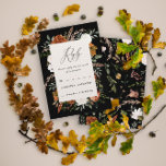 Budget Stag roest zwarte kerkflorale elegante brui Informatiekaartje<br><div class="desc">Rustic foliage,  floral and stag antlers bruiloft budget repliek rsvp card. Met prachtige waterverf bladeren,  witte floralen,  houten plak en scripthandschrift. Deze moderne uitnodiging zal zeker de stijl bepalen voor je komende feest.</div>