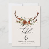 Budget Stag terracotta rustic elegant tabelnummer Kaart (Voorkant)