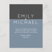 Budget Stalen Blauw Moderne Trouw Uitnodiging (Voorkant)