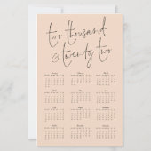 Budget Star Script Calendar Merry Kerstmis Kaart (Achterkant)