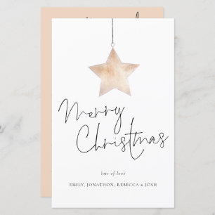 Budget Star Script Calendar Merry Kerstmis Kaart