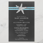 Budget Starfish Beach Baby shower nodiging (Voorkant)