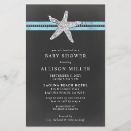 Budget Starfish Beach Baby shower nodiging