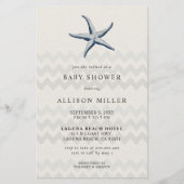 Budget Starfish Ocean Baby shower Invitation (Voorkant)