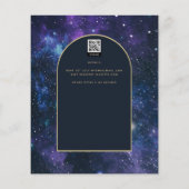 BUDGET Starnacht Paars Blauwe Trouw UITNODIGING (Achterkant)