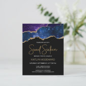 Budget Starry Gold Agate Dark Sweet 16 Uitnodiging (Staand voorkant)