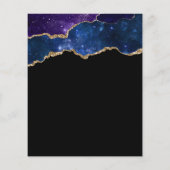 Budget Starry Gold Agate Dark Sweet 16 Uitnodiging (Achterkant)