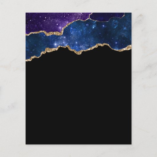 Budget Starry Gold Agate Dark Sweet 16 Uitnodiging (Achterkant)