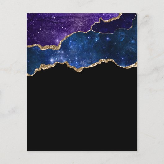 Budget Starry Gold Agate Geode Birthday Uitnodigin (Achterkant)