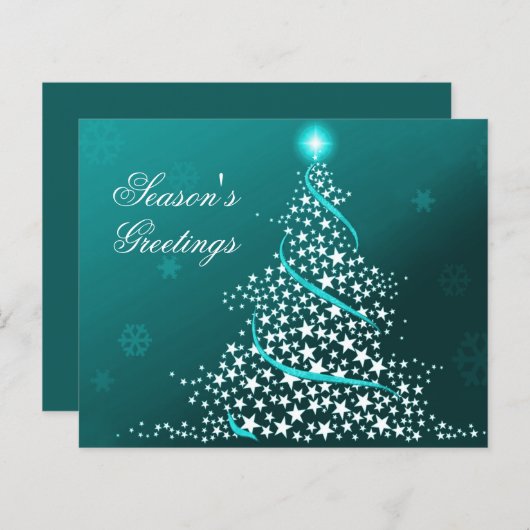 Budget Starry Kerstmis Aqua Holiday Card (Voorkant / Achterkant)