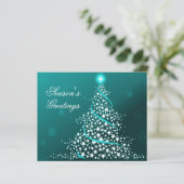 Budget Starry Kerstmis Aqua Holiday Card (Staand voorkant)