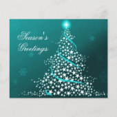 Budget Starry Kerstmis Aqua Holiday Card (Voorkant)