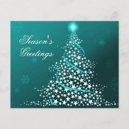 Budget Starry Kerstmis Aqua Holiday Card