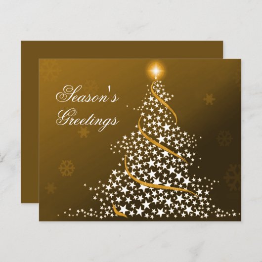 Budget Starry Kerstmis Gold Holiday Card (Voorkant / Achterkant)