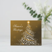 Budget Starry Kerstmis Gold Holiday Card (Staand voorkant)