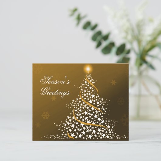 Budget Starry Kerstmis Gold Holiday Card (Staand voorkant)