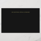 BUDGET Starry Night Navy Goud A9 Trouw Uitnodiging (Achterkant)