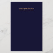BUDGET Starry Night Navy Goud Huwelijksuitnodiging (Achterkant)