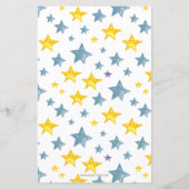 Budget Stars Blue Boy Baby shower Uitnodiging (Achterkant)
