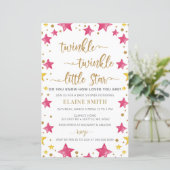 Budget Stars Pink Girl Baby shower (Staand voorkant)