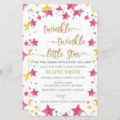 Budget Stars Pink Girl Baby shower (Voorkant / Achterkant)