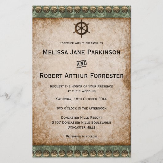 Budget  Steampunk bruiloft uitnodiging Flyer (Voorkant)