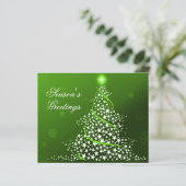 Budget Sterren Kerstboom Groen Kerstkaart (Staand voorkant)