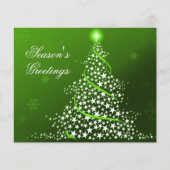 Budget Sterren Kerstboom Groen Kerstkaart (Voorkant)