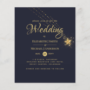 Budget Sterrennacht Blue Wedding Invitation Flyers