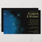 BUDGET Sterrennacht marine Gold A9 bruiloft uitnod (Voorkant / Achterkant)