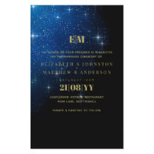 BUDGET Sterrennacht marine Gold A9 bruiloft uitnod