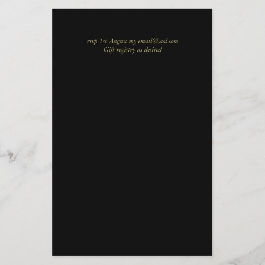 BUDGET Sterrennacht marine Gold A9 bruiloft uitnod (Achterkant)