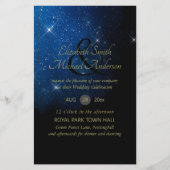 BUDGET Sterrennacht marine Gold A9 bruiloft uitnod (Voorkant)