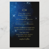 BUDGET Sterrennacht marine Gold A9 bruiloft uitnod (Voorkant)