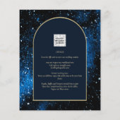 BUDGET Sterrennacht Navy Blue Gold Wedding INVITE (Achterkant)