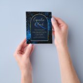 BUDGET Sterrennacht Navy Blue Gold Wedding INVITE Flyer (Hand)