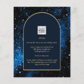 BUDGET Sterrennacht Navy Blue Gold Wedding INVITE Flyer (Achterkant)