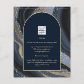 BUDGET Sterrennacht Navy Gold Agate Wedding INVITE (Achterkant)